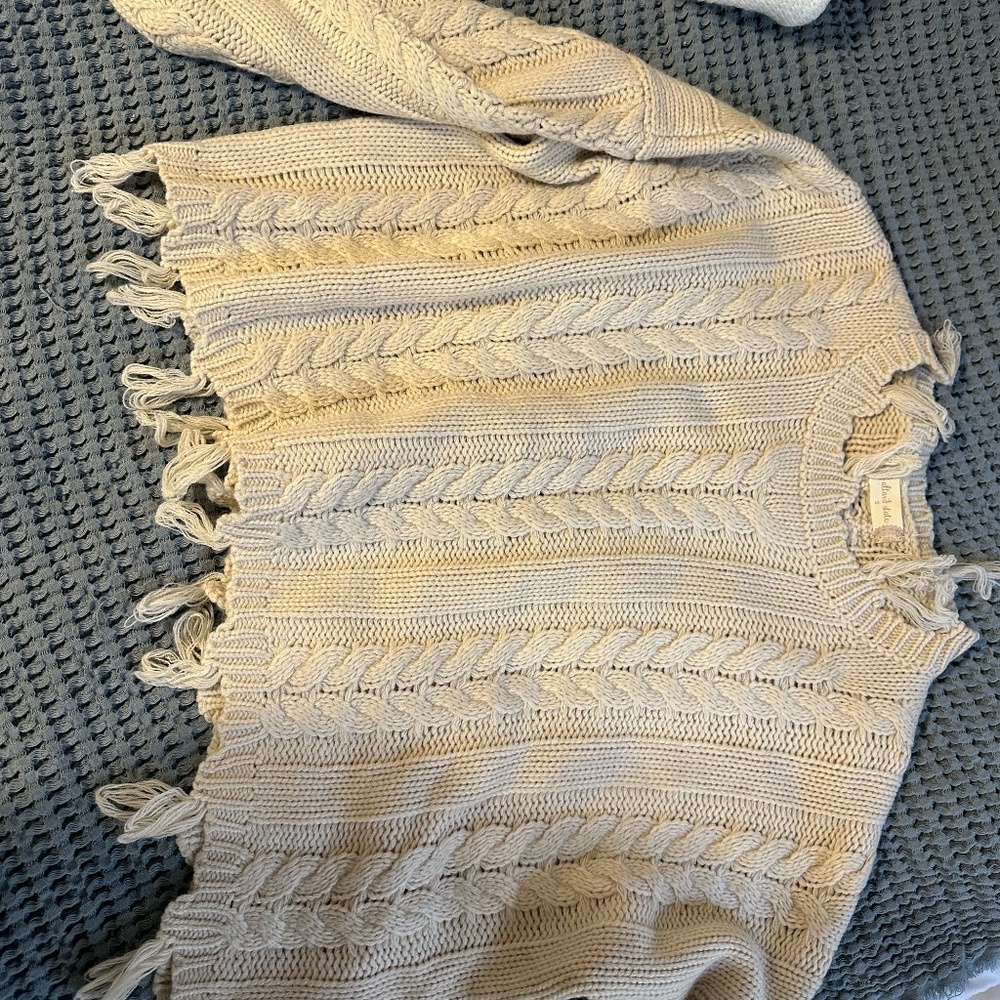 Cropped Distressed Sweater